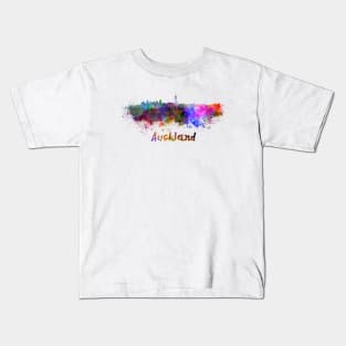 Auckland skyline in watercolor Kids T-Shirt